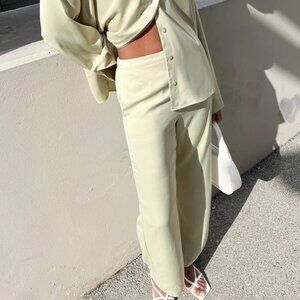 Oak & Fort Straight Satin Pant